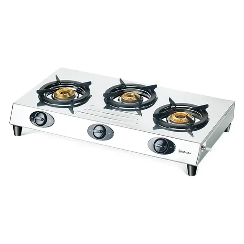 Bajaj CX9 Cook Stainless Steel 3 Burner Gas Stove(BAJCX9)