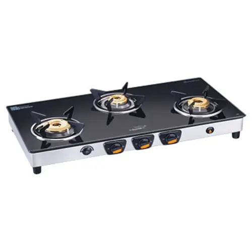 V-Guard VGS3D AI 4 Burner Glass Top Gas Stove(VGUVGS3DAI)
