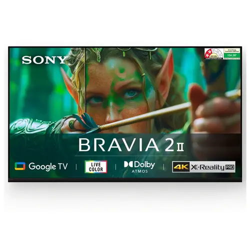 Sony 108 cm (43 inches) BRAVIA 2 II  4K Ultra HD Smart LED Google TV (SONK43S22M2) (Black)